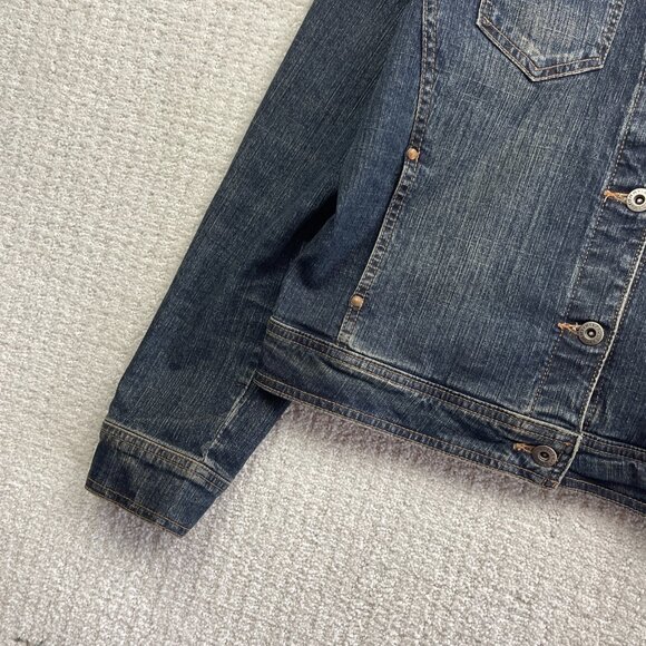 VTG Tommy Hilfiger Womens Sz XL Dark Wash Jean Jacket Button Up Canada Made - Picture 3 of 13